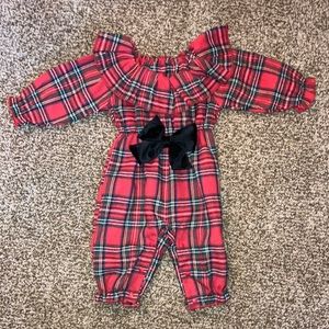 New Baby Girl Plaid Romper